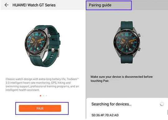 Huawei watch gt pairing with online samsung